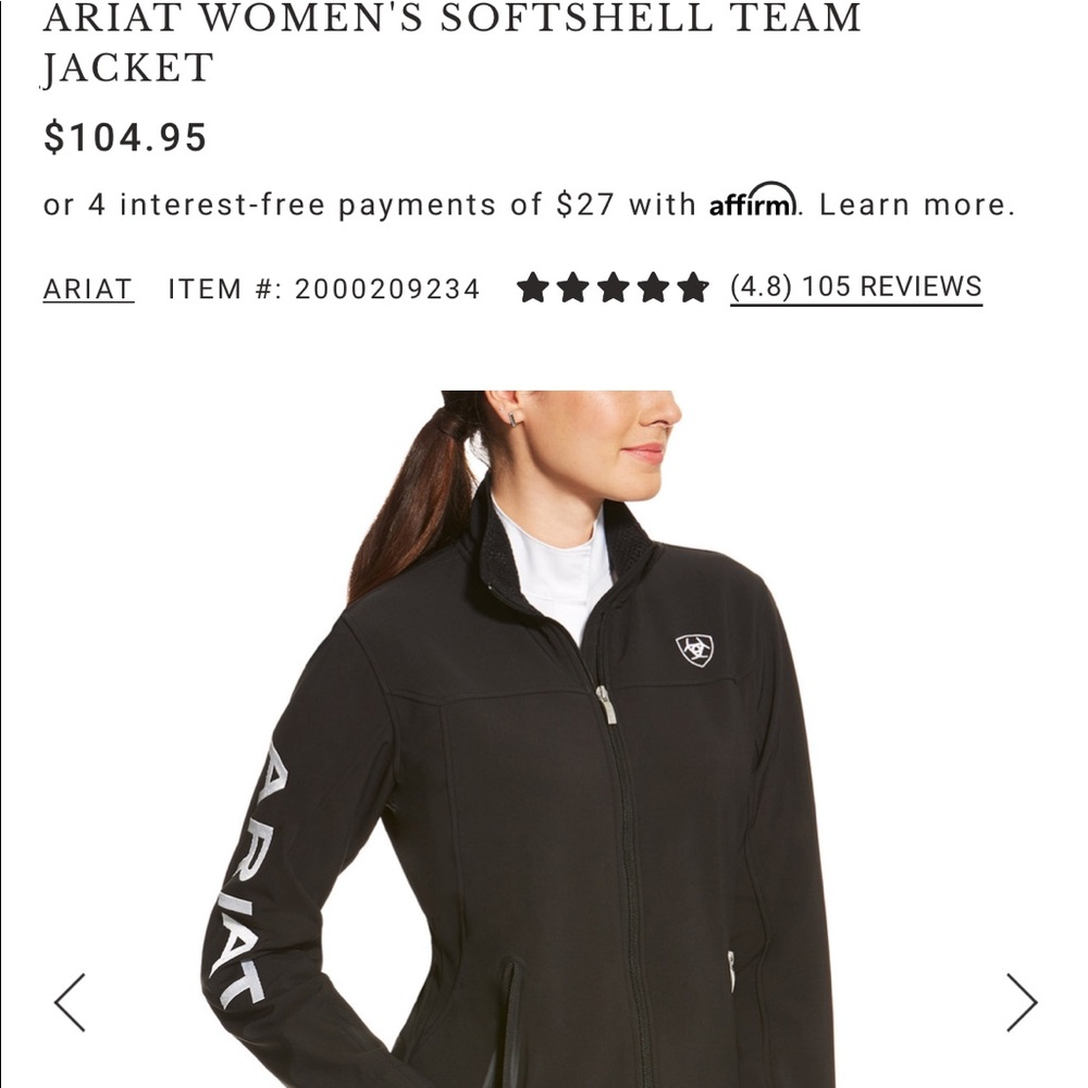 Ariat black softshell jacket - Picture 4 of 4